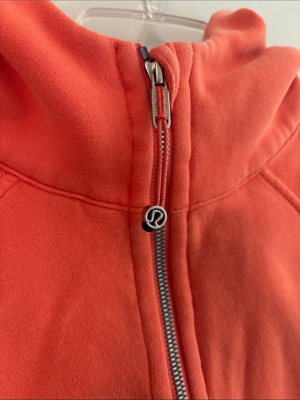 Lululemon Scuba hoodie cropped pullover half zip in coral orange - Picture 3 of 8